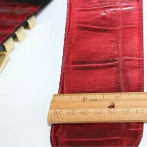 Vintage Versace  Widev Leather Belt Red Size 70 cm Leather belt Gianni Versace Red size 70 cm in Leather - 5661243 main image 4
